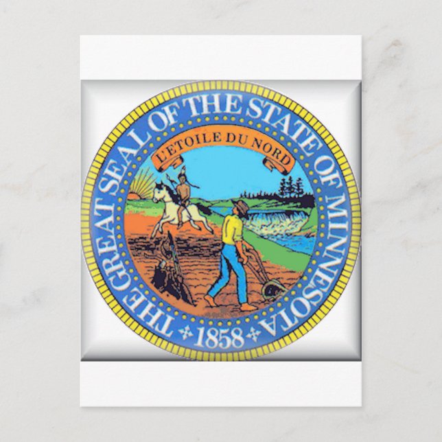 Carte Postale Sceau d'État du Minnesota (Devant)