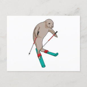 Carte Postale Sceau Skieur Ski