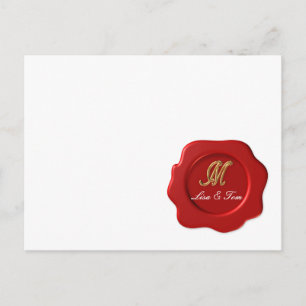 Carte Postale scellé monogramme mariage