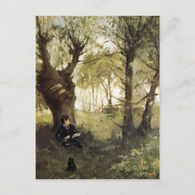 Carte Postale Scène à Auvers par Berthe Morisot (Devant)