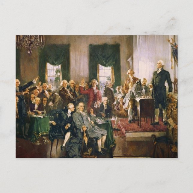 Carte Postale Scène à la signature de la Constitution (Devant)