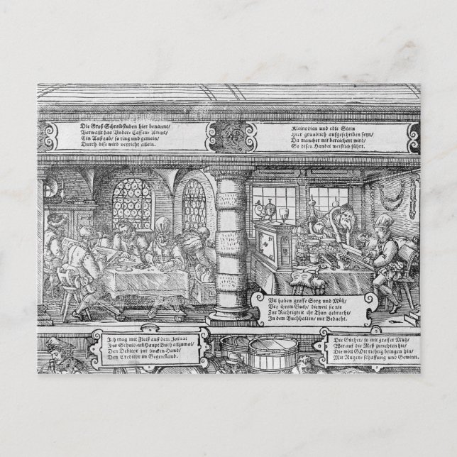 Carte Postale Scène bancaire (Devant)