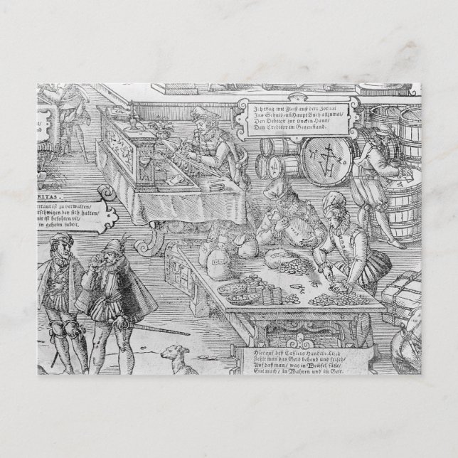 Carte Postale Scène bancaire (Devant)