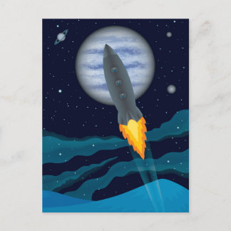 Carte Postale Scène Cosmic Rocketship