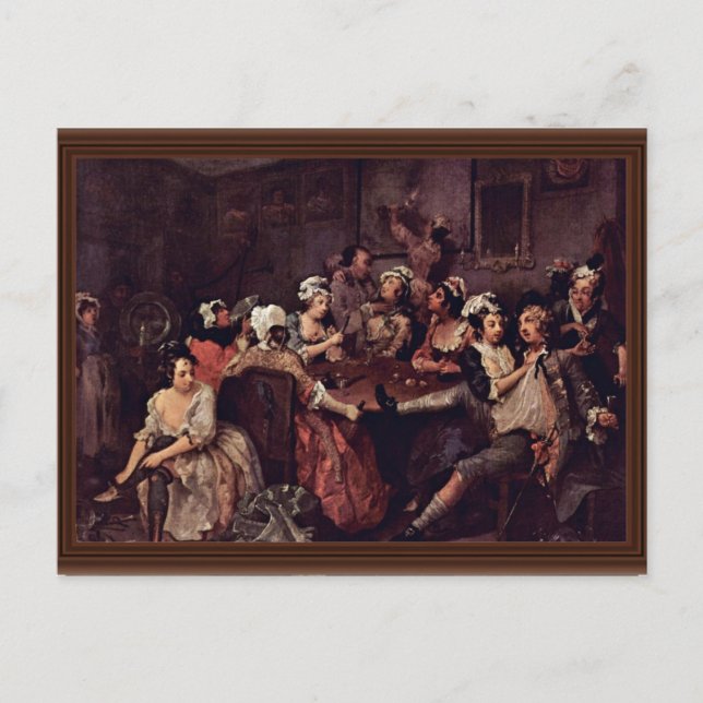 Carte Postale Scène Dans Une Taverne " Par Hogarth William (Devant)