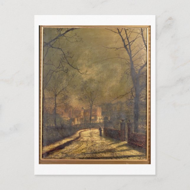 Carte Postale Scène d'automne, Leeds, 1874 (huile à bord) (Devant)