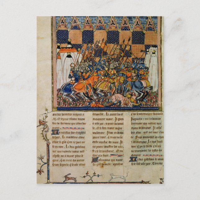 Carte Postale Scène de bataille, de la biographie de Godefroi (Devant)