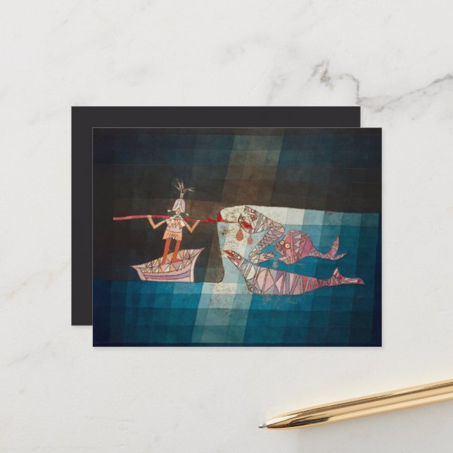 Carte Postale Scène De Bataille De Seafarers Opera Par Paul Klee (Devant/Arrière en situation)