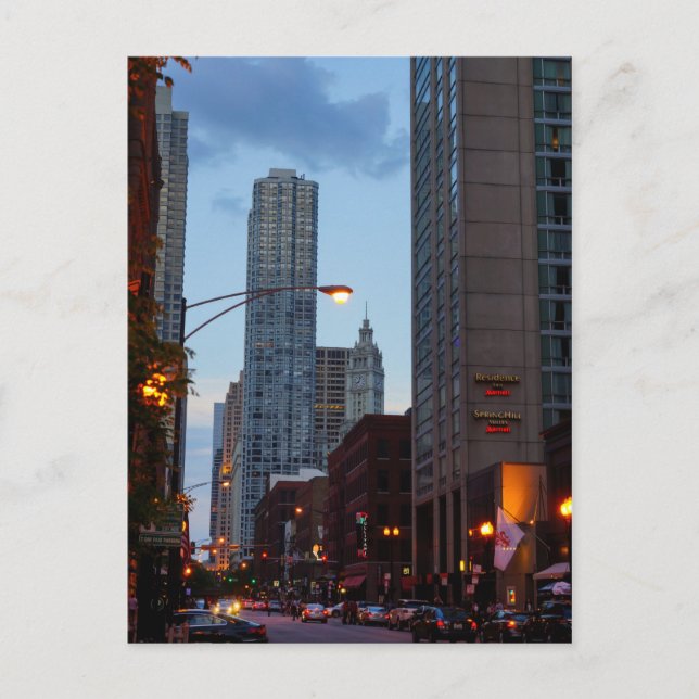 Carte Postale Scène de Chicago Street (Devant)