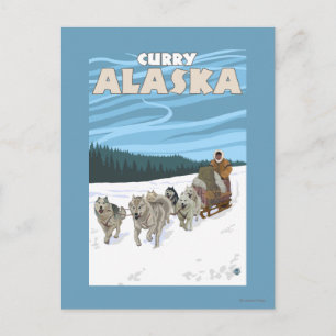Carte Postale Scène de couture de chien - Curry, Alaska