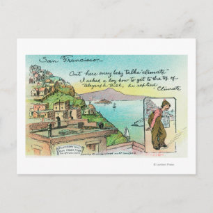 Carte Postale Scène de dessin sur le climat