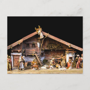 Carte Postale Scène de la Nativité de Noël