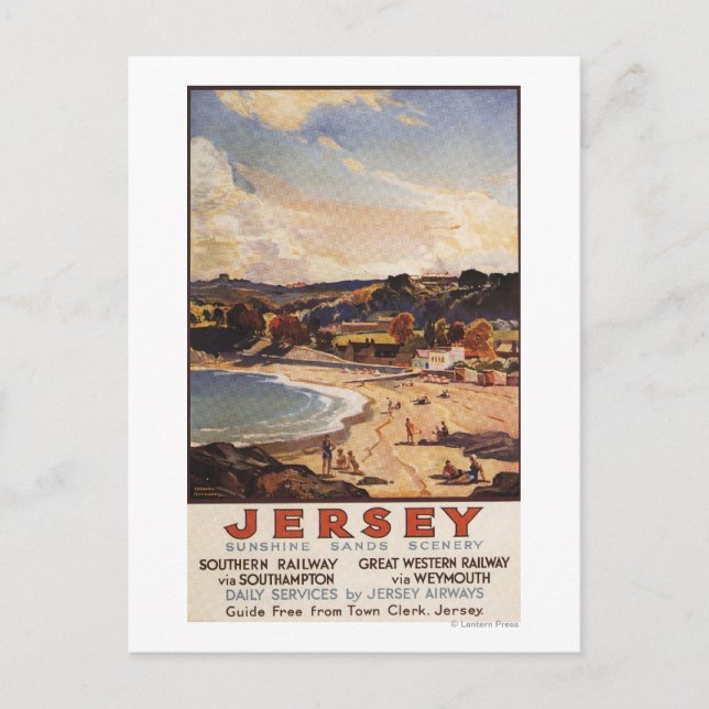 Carte Postale Scène de la plage du chemin de fer Sud/Grand Ouest (Devant)