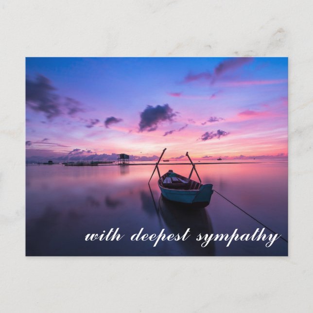 Carte Postale Scène de lac paisible avec sympathie pour bateau (Devant)