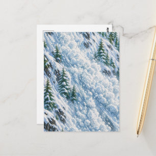 Carte Postale Scène de neige de montagne d'avalanche