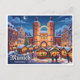 Carte Postale Scène de Noël à Sendlinger Tor Munich Allemagne