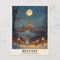 Scène de nuit d'hiver à Belfast 