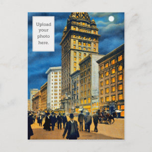 Carte Postale Scène de nuit sur Market Street ~ 1915