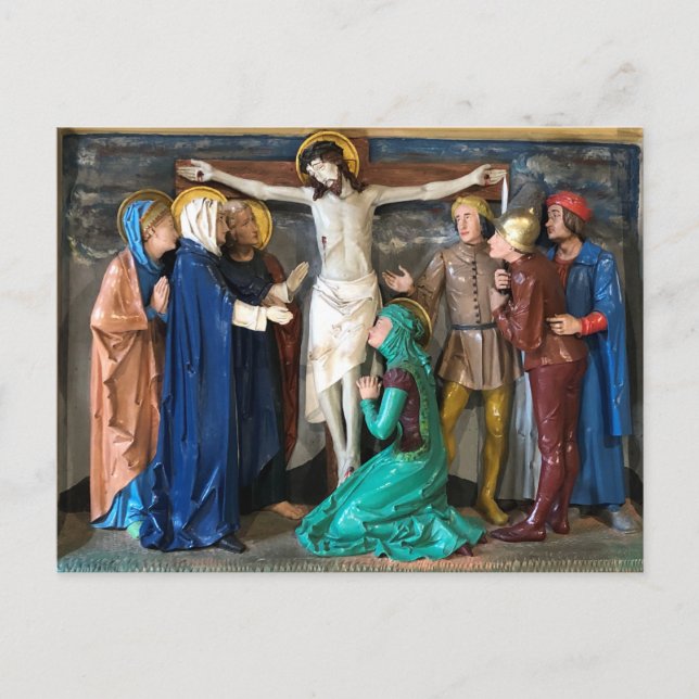 Carte Postale Scène de Pâques de la Crucifixion. (Devant)