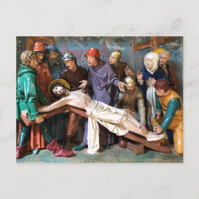 Carte Postale Scène de Pâques de la Crucifixion. (Devant)