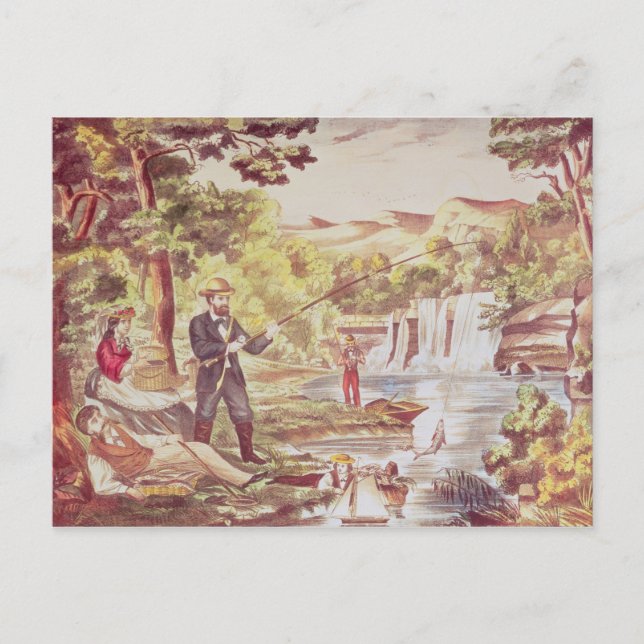 Carte Postale Scène de pêche (Devant)