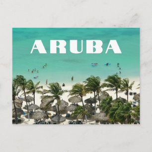 Carte Postale Scène de plage de l'île caraïbe d'Aruba