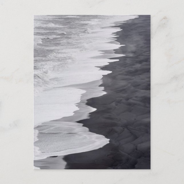 Carte Postale Scène de plage en noir et blanc (Devant)