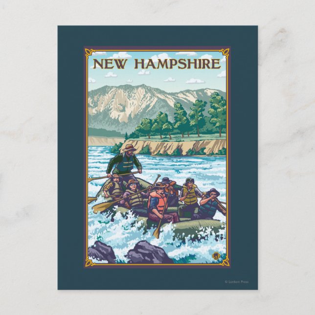 Carte Postale Scène de Rafting de la rivière New Hampshire (Devant)