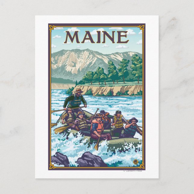 Carte Postale Scène de Rafting du MaineRiver (Devant)