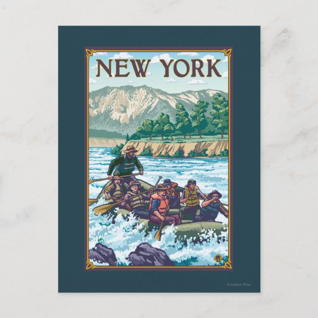 Carte Postale Scène de Rafting sur la rivière New York (Devant)