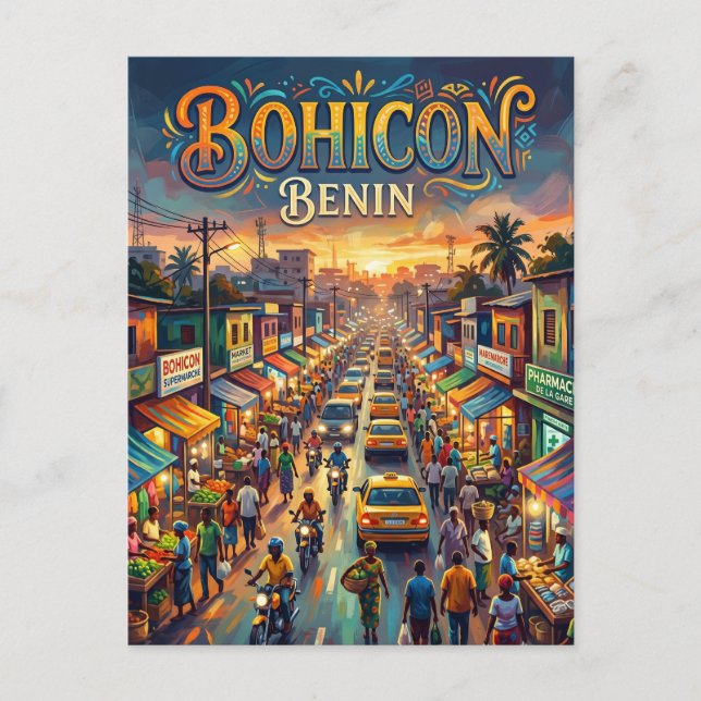 Carte Postale Scène de rue à Bohicon Bénin (Devant)