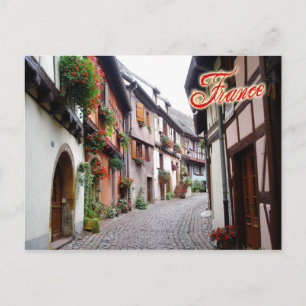 Carte Postale Scène de rue à Eguisheim, France