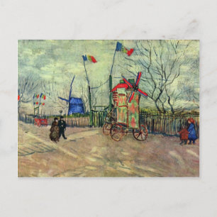 Carte Postale Scène De Rue À Montmartre Le Moulin À Poivre En V