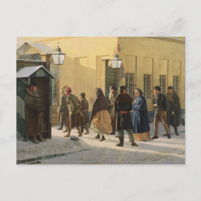 Carte Postale Scène de rue, devant une prison, 1868 (Devant)
