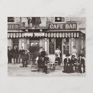 Carte Postale Scène de rue du bar-café français