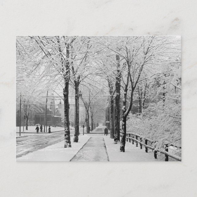 Carte Postale Scène de rue en hiver, 1910 (Devant)