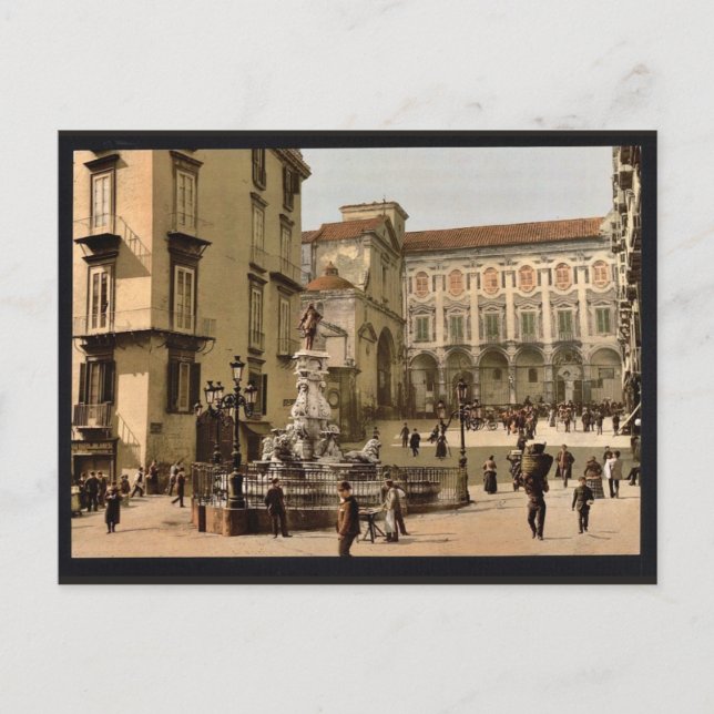 Carte Postale Scène de rue, Naples, Italie classique Photochrom (Devant)