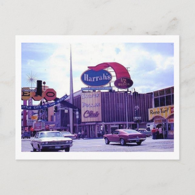 Carte Postale Scène de rue Reno Nevada dans les années 1970 (Devant)