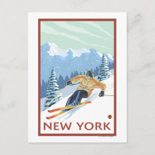 Carte Postale Scène de ski de descente de New York