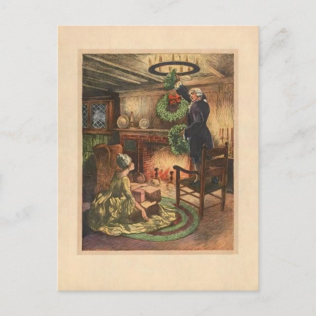 Carte Postale Scène de vacances cosy du 18ème siècle (Devant)