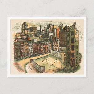 Carte postale Scène de ville avec aire de jeux