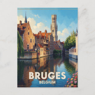 Carte Postale Scène de voyage Canaux historiques de Bruges Belgi