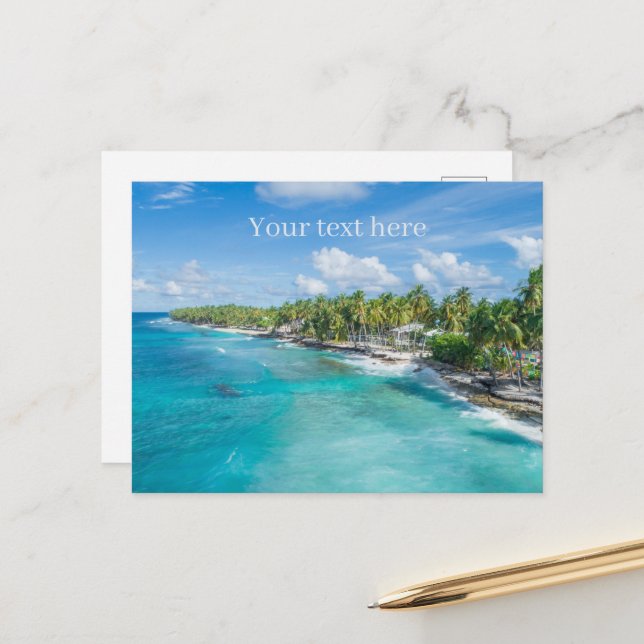 Carte Postale scène des amateurs de plage (Devant/Arrière en situation)