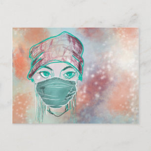 Carte Postale scène d'étincelle de masque facial