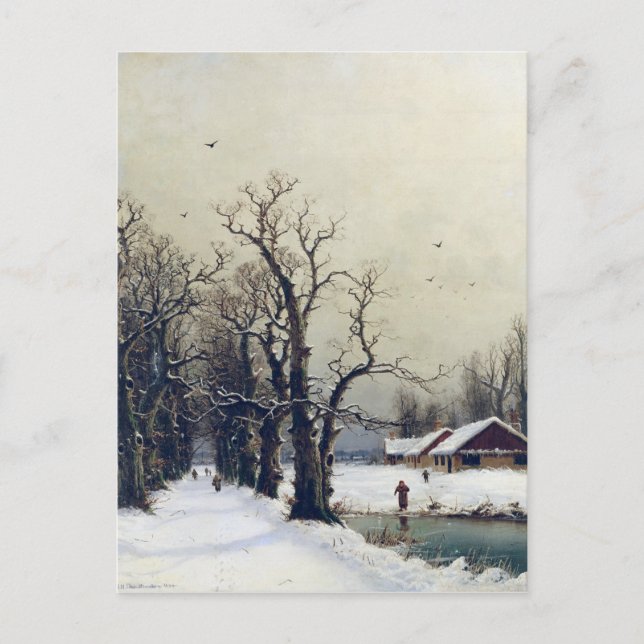 Carte Postale Scène d'hiver, 19e siècle (Devant)