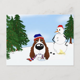Carte Postale Scène d'hiver anglaise Springer Spaniel