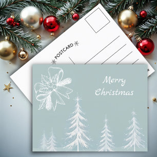 Carte Postale Scène d'hiver Forêt de neige Noël