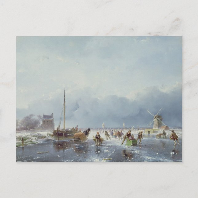 Carte Postale Scène d'hiver gelée (Devant)