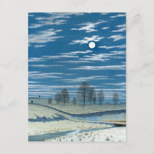Carte Postale Scène d'hiver Henry Farrer au clair de lune