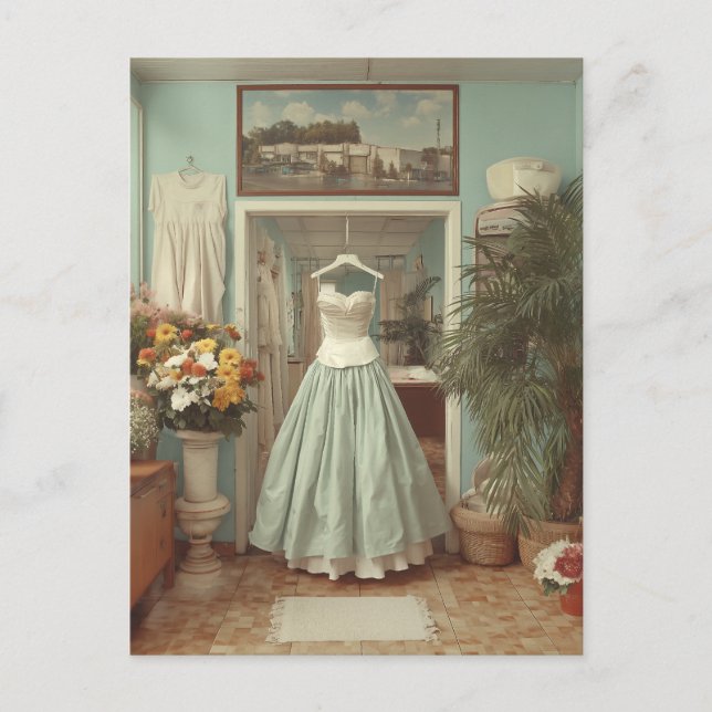 Carte Postale Scène d'intérieur de boutique de robe de mariée vi (Devant)
